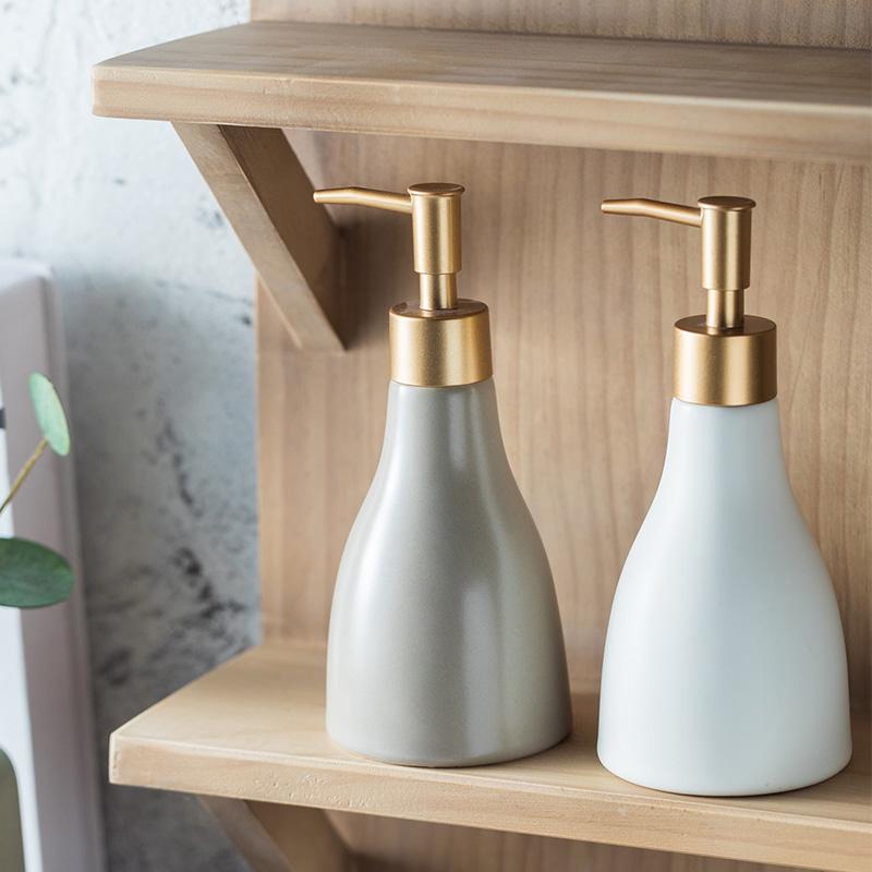 Ceramic Bathroom Liquid Soap Dispenser Bottle Shampoo Shower Gel and Lotion Storage Bottles Home Hotel Disinfectant Bottle