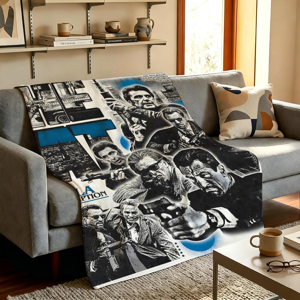 Movie H-Heat Throw High-Density Short Plush Blanket Soft Skin-Friendly for Sofa Nap Air-Conditioned Room