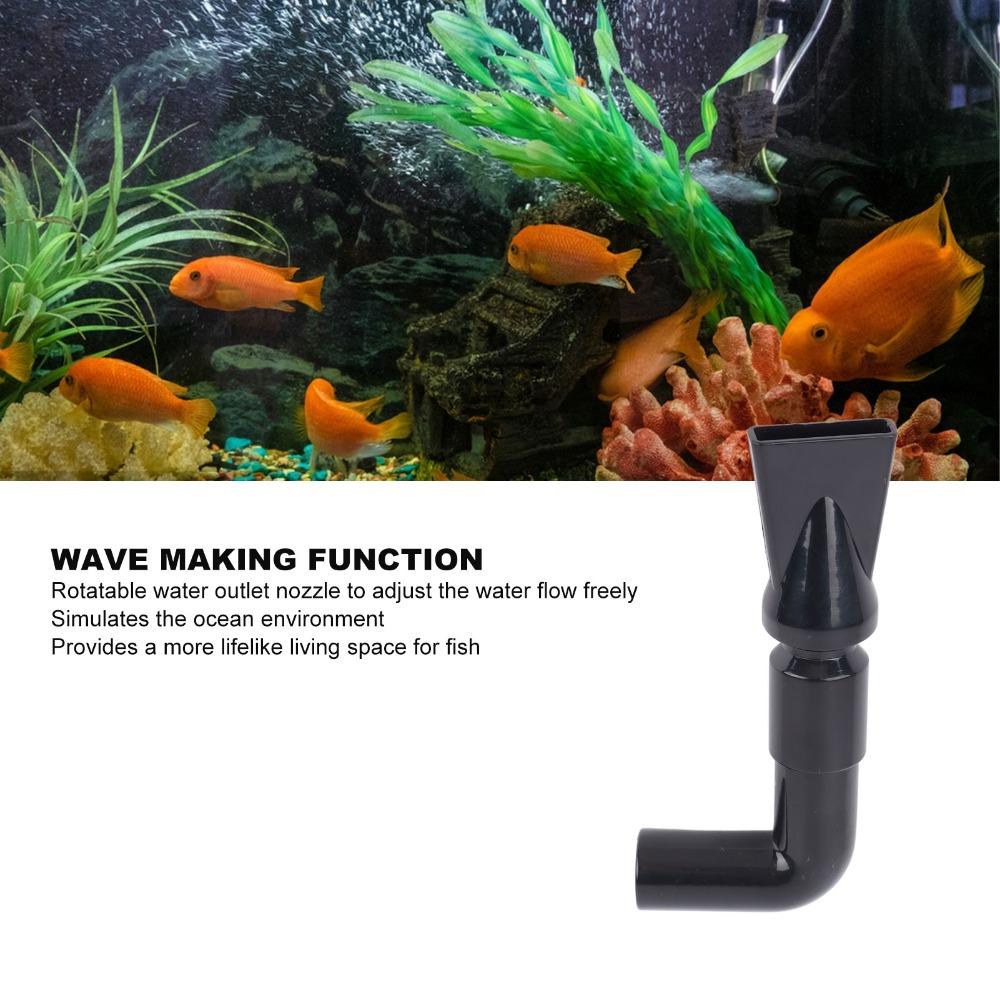 Rotatable Elbow Aquarium Pump Nozzle Duckbill Sprinkler Adjustable Nozzle Water Return Outlet Black Plastic