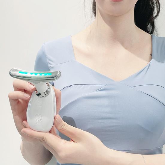 Neck Beauty Massager Anti-Wrinkle Firming Massager with Red Light Therapy Microcurrent Heating Modes Multi-Effect Skin Care Devices for Home Skincare