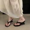Fashion 2025 New Fashion Silk Women Wedges Sandals Shoes Female Heeled Footwear Shallow Ladies Wedges Sandals Slippers Shoes Flip flops