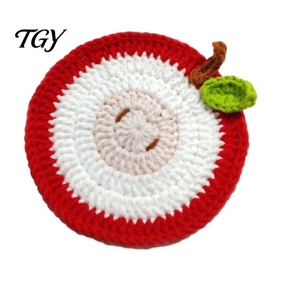 Handmade Craft Kitchen Table Mats Christmas Crochet Coaster, Woven Drink Cup Pad, Cute Santa Snowman Unique Holiday Gift for Friends Gingerbread