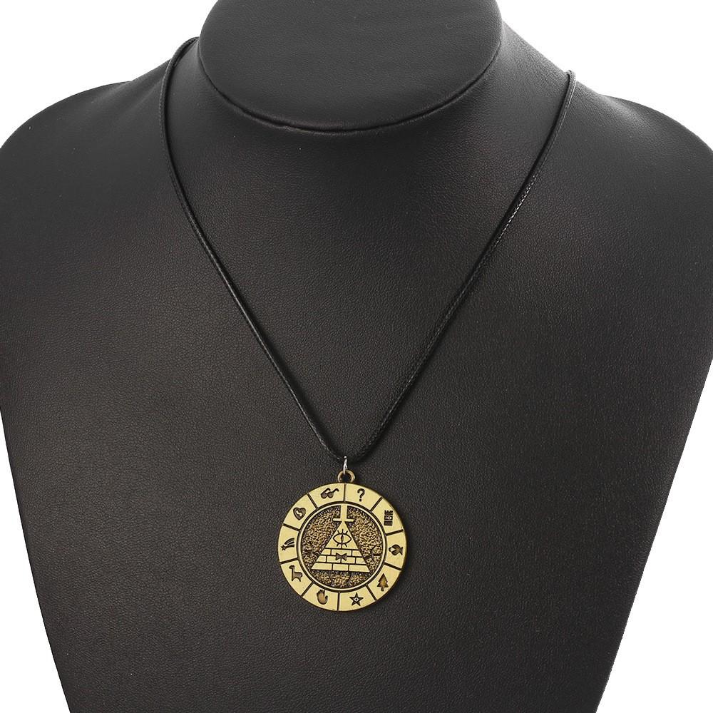 Anime Periphery Necklace Cartoon Anime Double-sided Corroded Metal Pendant Necklace
