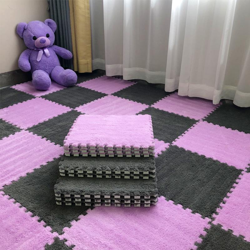 Soundproof Plush Patchwork Carpet: Bedroom & Living Room Rug, Free Cut, Silent Bedside Mat