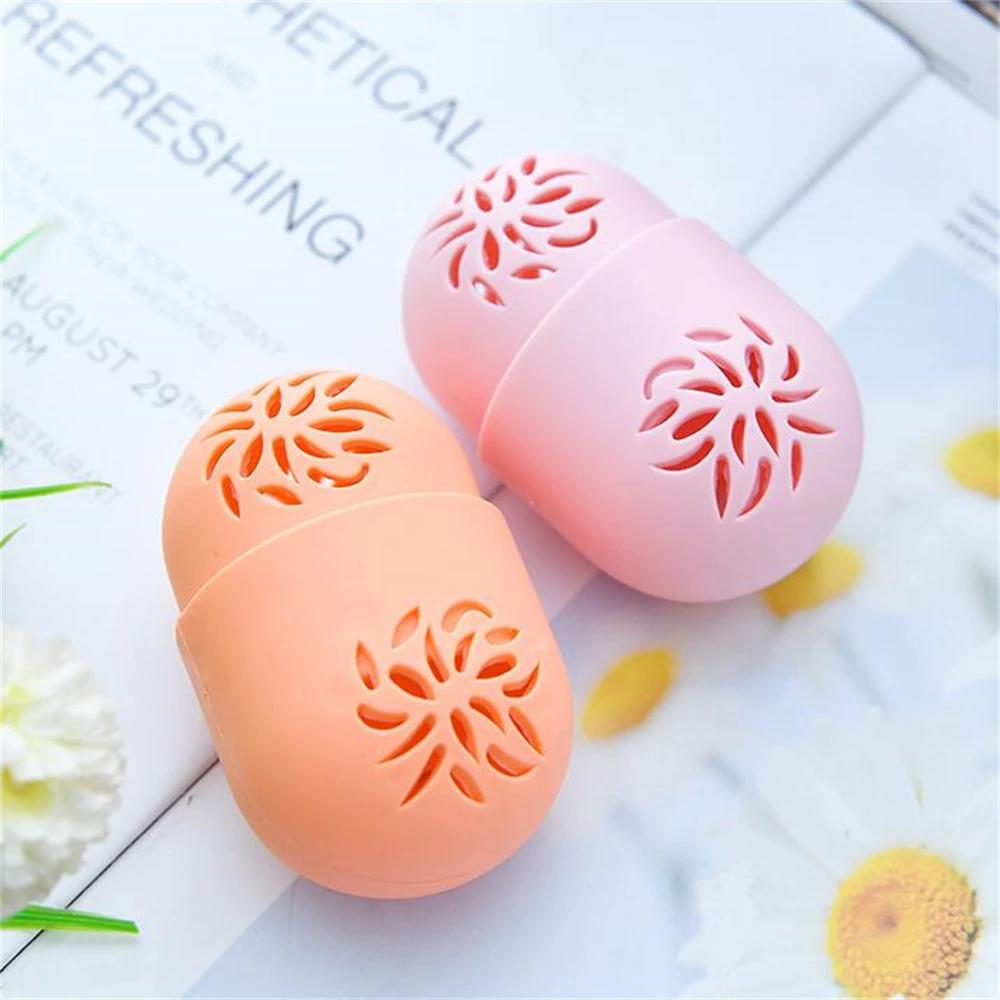 Portable Makeup Blender Holder Beauty Sponge Storage Box Soft Silicone Cosmetic Puff Cleaning Drying Case Make Up Accessories