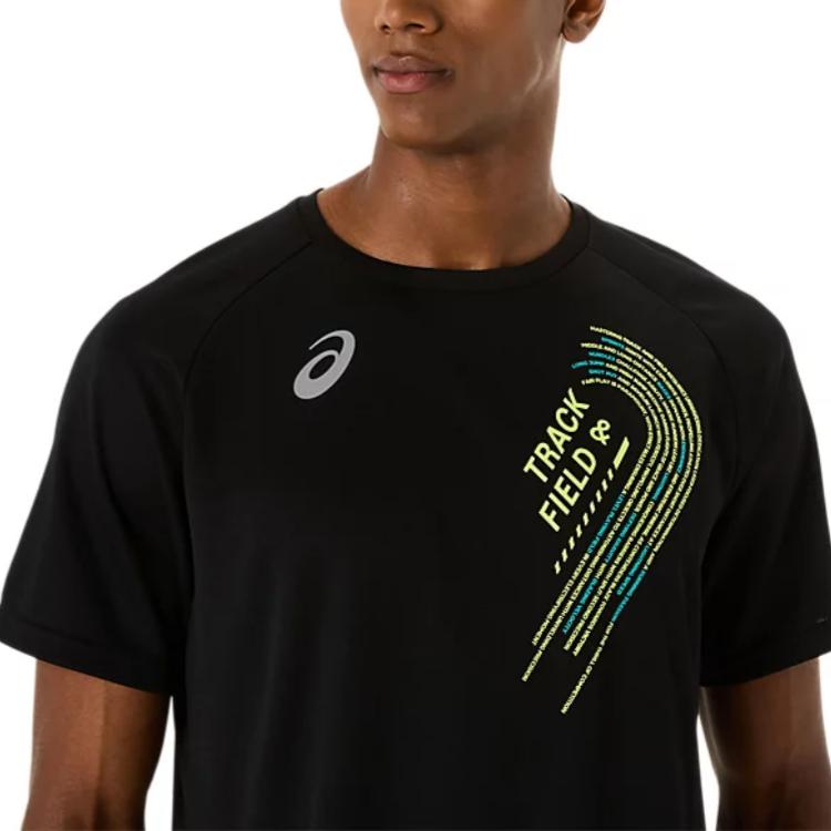 ASICS T Shirts Men's Black Crew Neck 2091A749-001