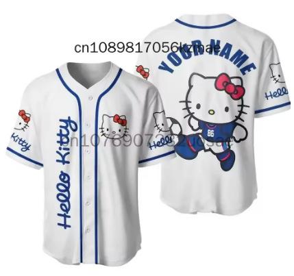 New Hello Kitty cute personalized cartoon print shirt for outdoor men