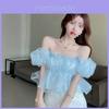 Womens Top With Square Neck And Solid Color For Casual Spring Summer Wear