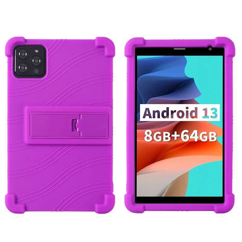 

Для PRITOM TAB Android 8-дюймовый планшет с подставкой, противоударный чехол, чехол для планшета, силиконовая подставка, защитный чехол, мягкий фиолетовый