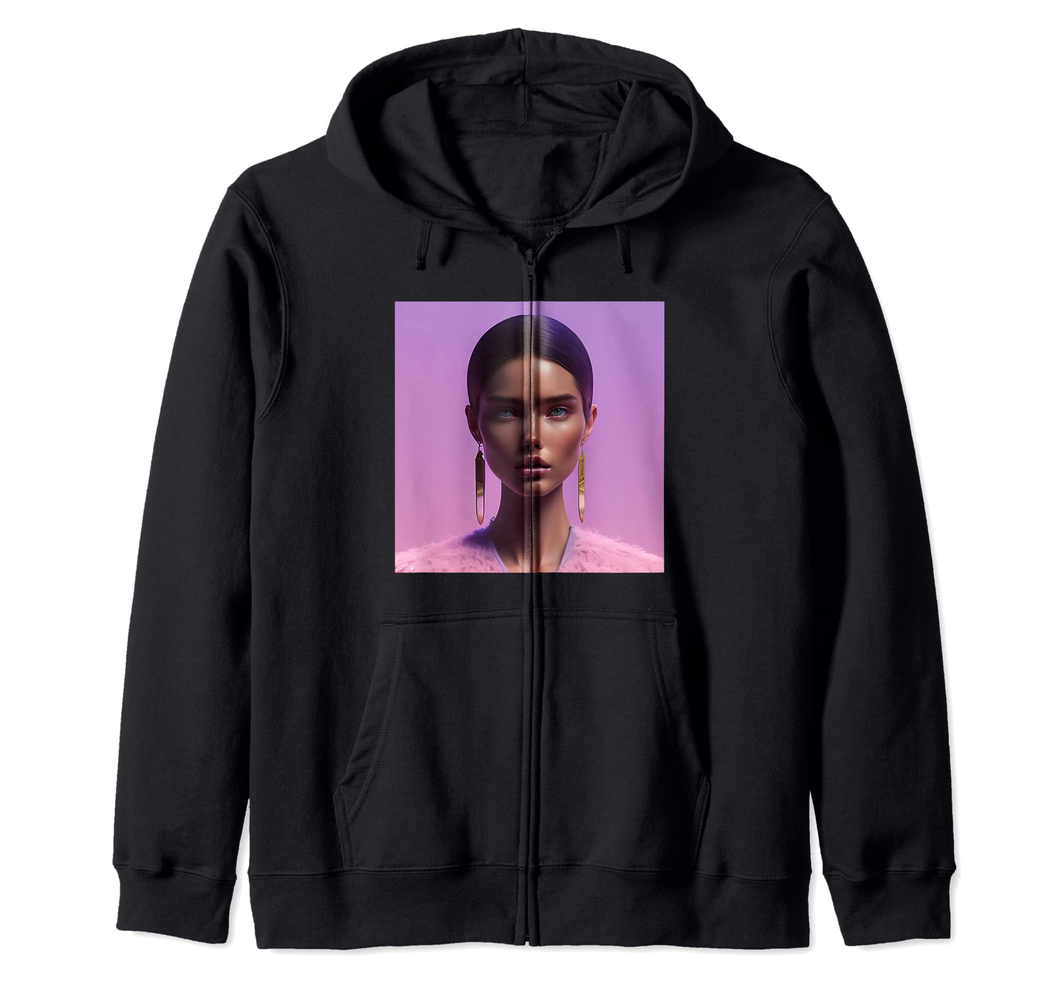 

Long Earrings Soft Pink Coat Jacket Top Purple Zip Hoodie Women s