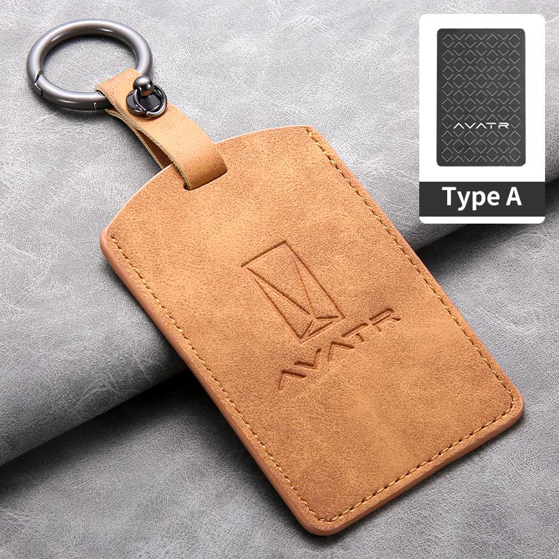 Sheepskin Leather Car NFC Card Smart Key Case Full Cover Protector Shell For AVATR 11 12 Avita 11 2025 Keychain Auto Accessories