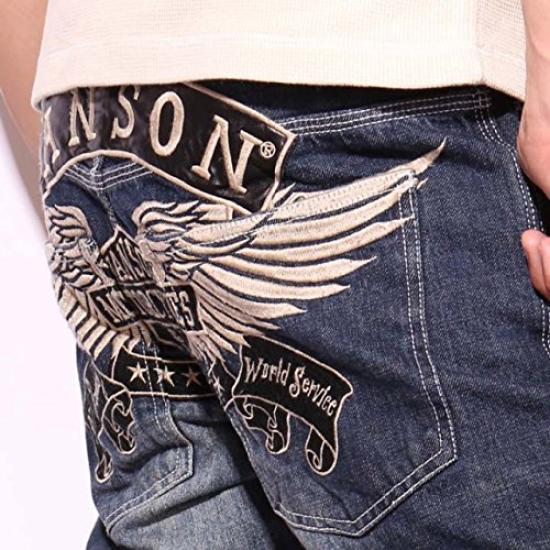 Jeans Vanson con Ricamo Ala Distressed Denim Taglia 38 SP-B-10,