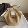 Straw shoulder bag for women  summer travel bag  large capacity underarm bag