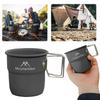 300ml Camping Water Cup with Foldable Handle Picnic Water Mug Aluminum Alloy Lightweight Camping Cup for Tourist Trekking Hiking