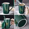 UOSO Ceramic Coffee Mug with Lid and Spoon