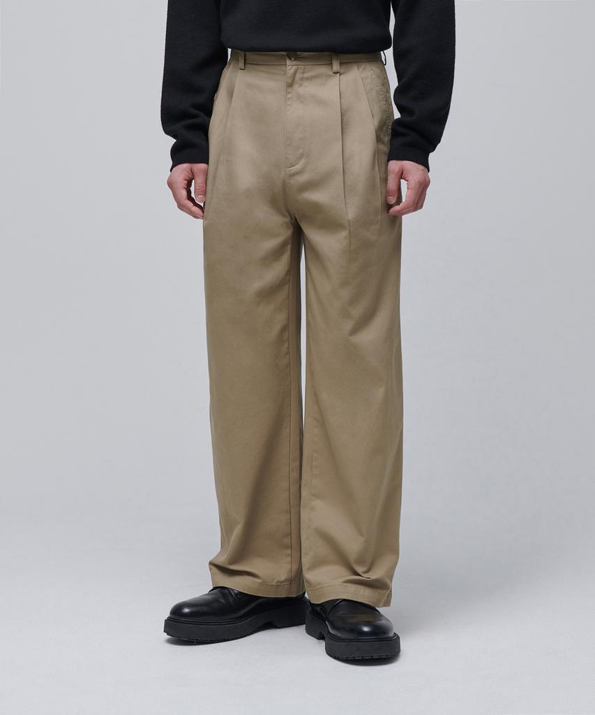 MUSINSA STANDARD Two-Tuck Wide Chino Pants [Beige]