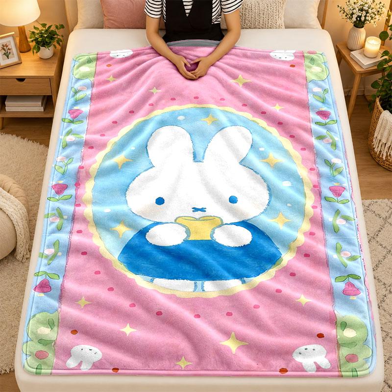 Flannel BlanketMiffy Warm Soft Throw Blanket for Indoor Sofa Bed Living Room Use