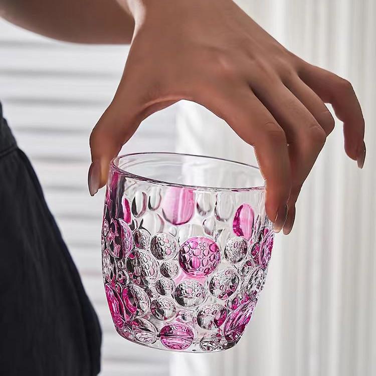 Rainbow Sheen Hand-Painted Glass Cup - Bling Design for Summer