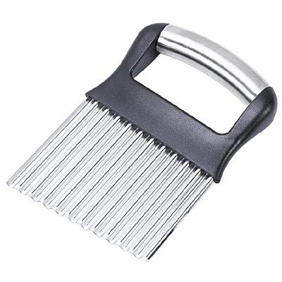 Stainless Steel Crinkle Cutter With Sharply Blade For Food Preparation Potato Slicer Ergonomic Kitchen Tool