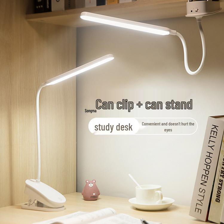 Wiederaufladbare Augenschutz-Klemm-Schreibtischlampe für Studenten und Studentenwohnheime