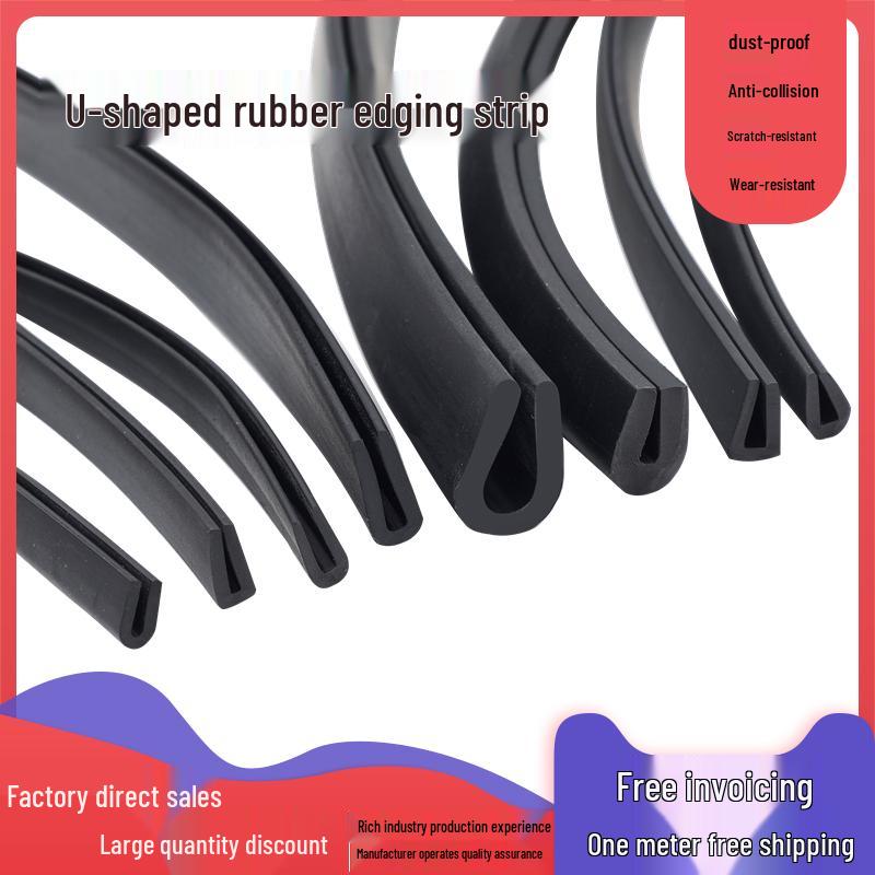 U-образный резиновый кромочный профиль: Стеклянная вставка и защитная панель из металла XJ-01 Round Corner 3x5 Internal Clasp 1mm