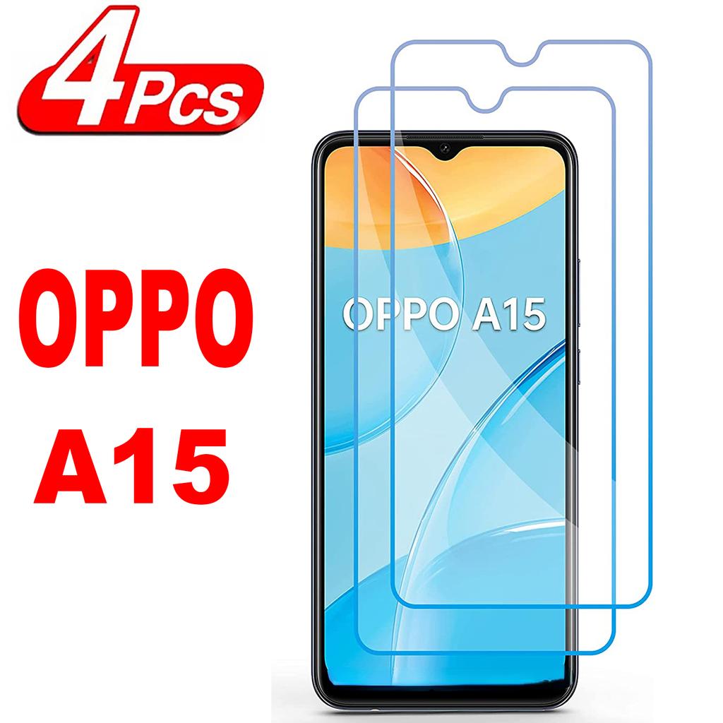4Pcs Tempered Glass For OPPO A15 Screen Protector Glass Film