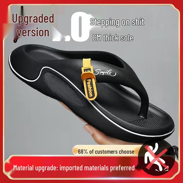 

Men s Thick-Soled Soft Flip-Flops: Ultimate Comfort Casual Outdoor Beach Slippers 40-41