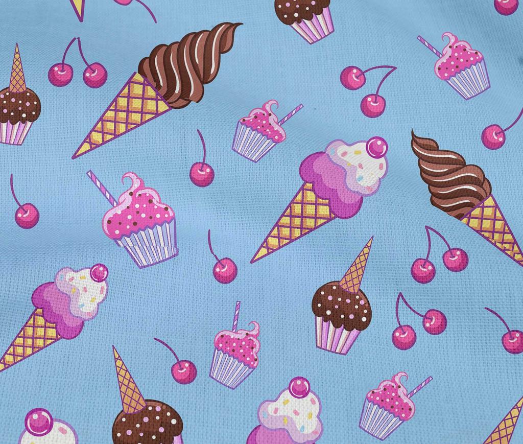 oneOone Cotton Flex Light Blue Fabric Kawai Craft Projects Decor Fabric Printed By The Yard 40 Inch