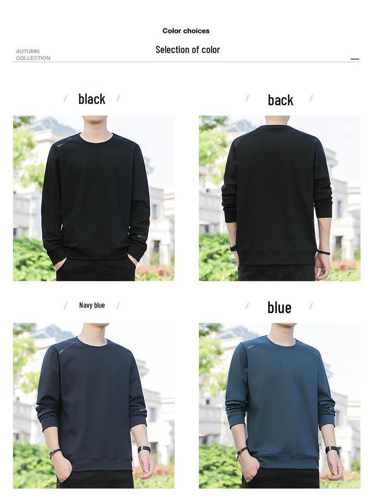 2024 Men's Oversized Round Neck Sweatshirt - Long Sleeve Pullover for Spring and Autumn