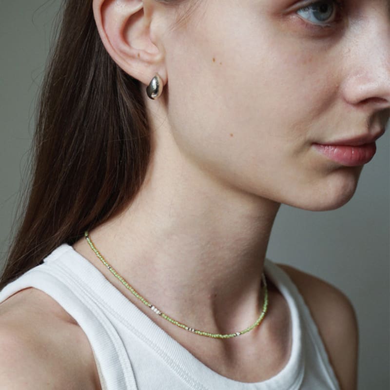 OURPIERRE LOVE SKINNY BEADS NECKLACE GLOW Green