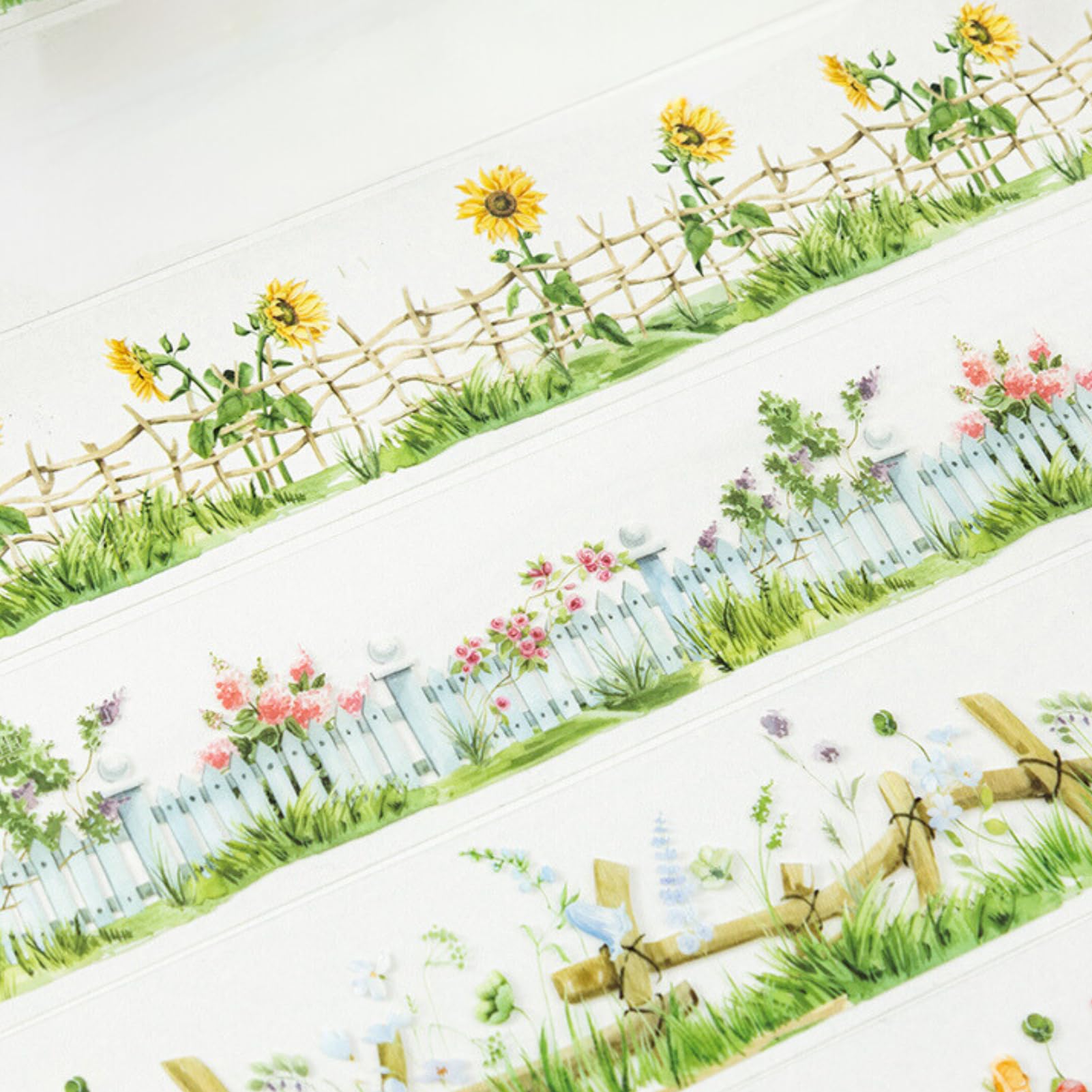 

Kigofora Коллаж 4 рулона хлопьевидной ПЭТ прозрачной клейкой ландшафтной заборной коллажной 45 мм шириной x 2 м длиной дизайнерской бумаги для DIY дневника на день рождения декоративной зелёный