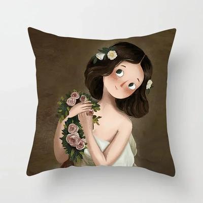 Creative Cartoon Oil Painting Mona Lisa Gogh Cushion Cover Portrait Painting Throw Pillow Case Cojines Decorativos Para Sofa