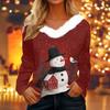 Dámské košile s dlouhým rukávem Roztomilé topy Vánoční potisky Trička Blůzy Ležérní Nadměrné velikosti Základní topy Pulovr
