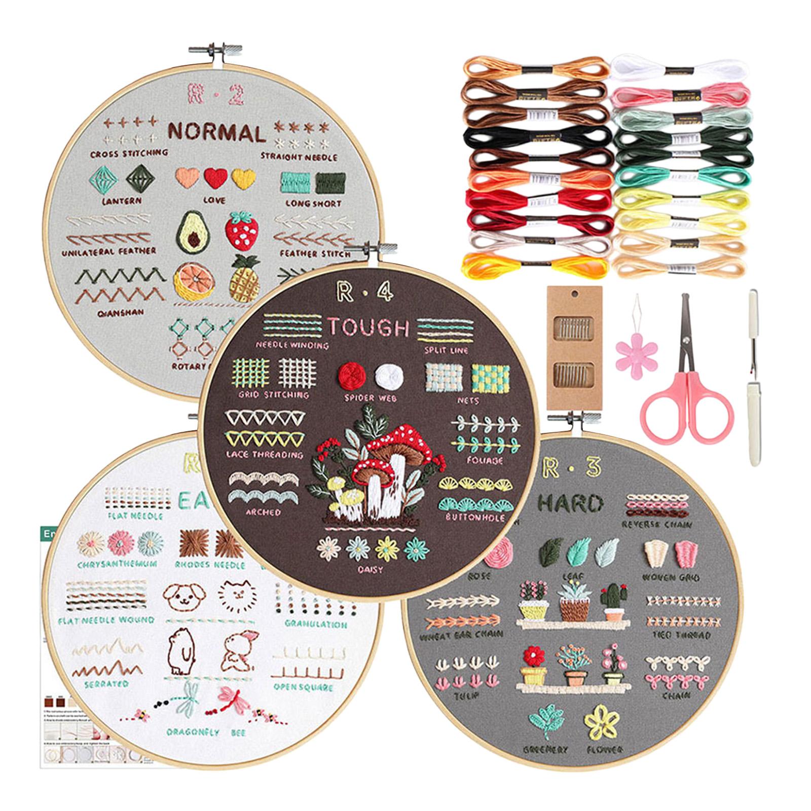 

Сделай сам 3D вышивка для начинающих: Набор материалов для вышивания, пяльцы для вышивания 20 см (Не готовая 30-сантиметровая ткань), Набор из четырех предметов One Size коричневый