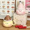 Cute Pig Cup Souvenir Mug Girl Water Cup Office Ceramic Cup with Lid Home Birthday Gift