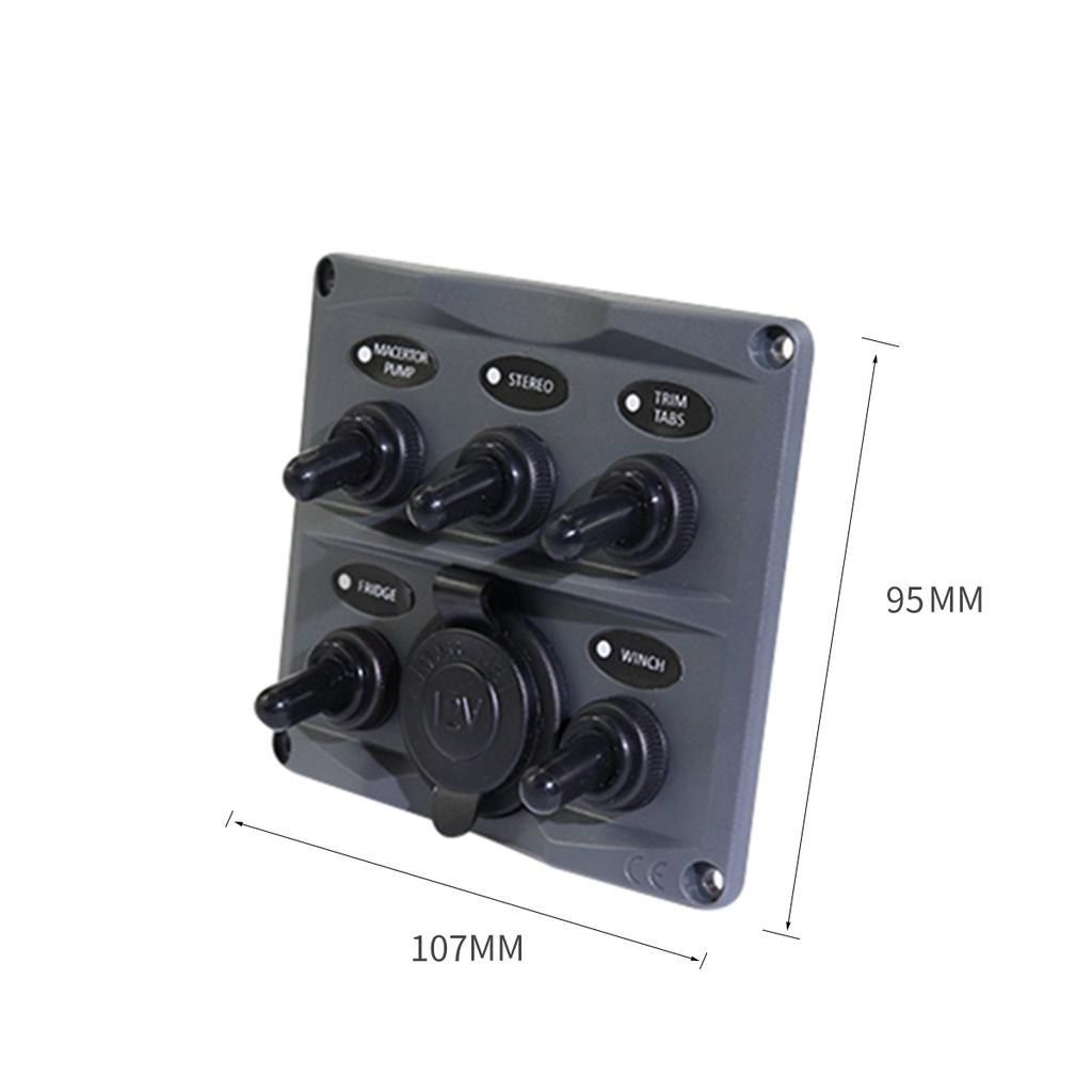 2019 New 12V/24V Car RV Yacht Conversion Panel 5 Sets of ON-OFF Shaker Switch Panel Power Base Car Accessories Switches Relays