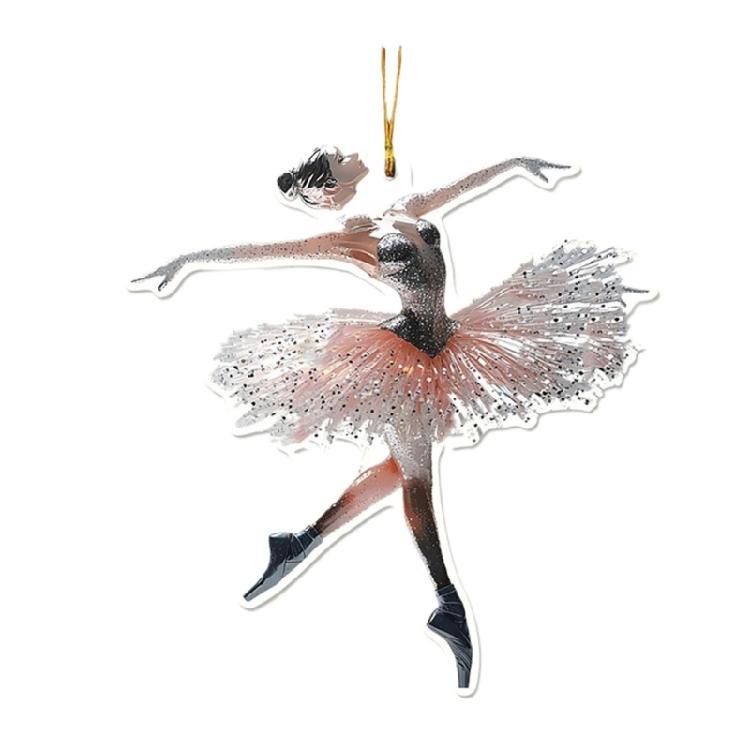 Set Of 5 Ballet Dancer 2D Ornament Acrylic Pendants Christmas Tree Decoration Handmade Jewelry for Dance Enthusiasts