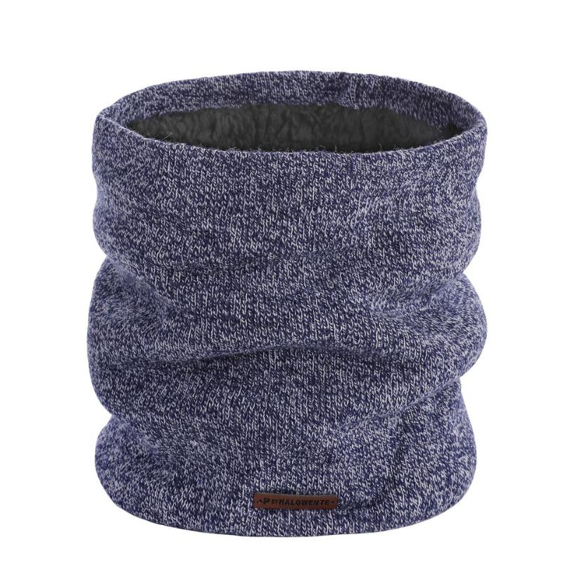 Winter double-layer velvet scarf men's and women's outdoor pullover to keep warm adult knitted neck cover thickened