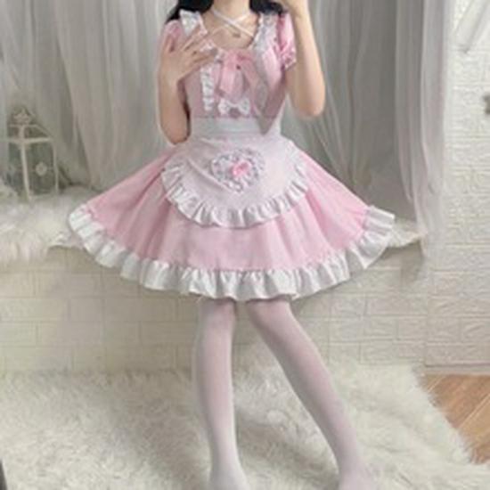 Alice Red Wine Sweetheart Lolita Cosplay Maid Outfit - Cute Princess Dress