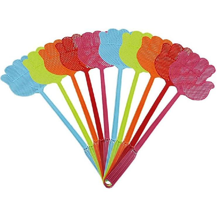 ValueHall 10 Pack Fly Swatter Multi-Colors Plastic Handle V7023