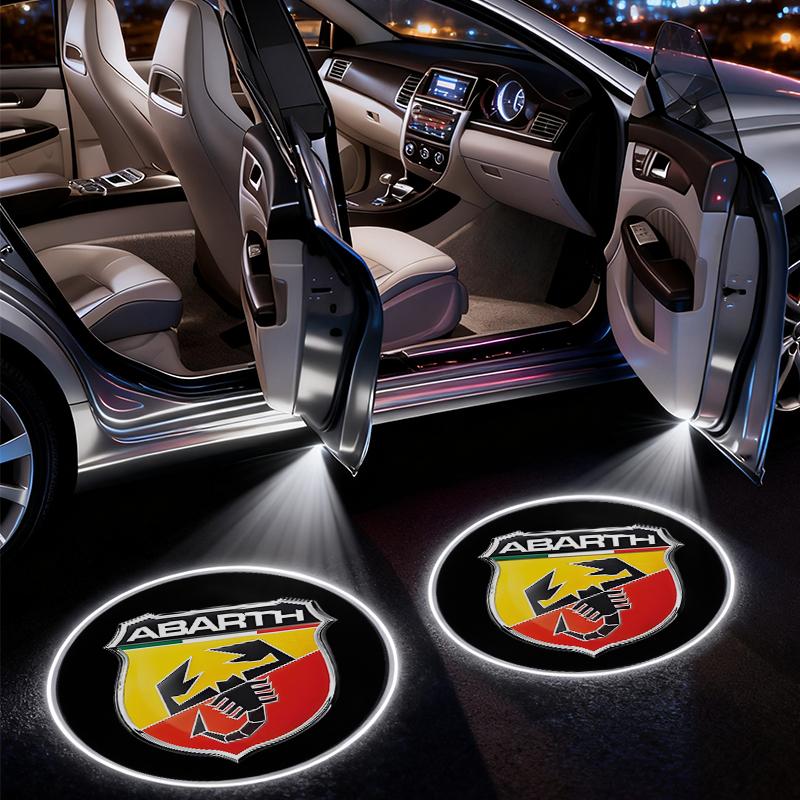 HFYJW1 LED car door greeting light - automotive accessory entrance greeting light for abarth 695 595 500 competizione 124 Spider PUNTO