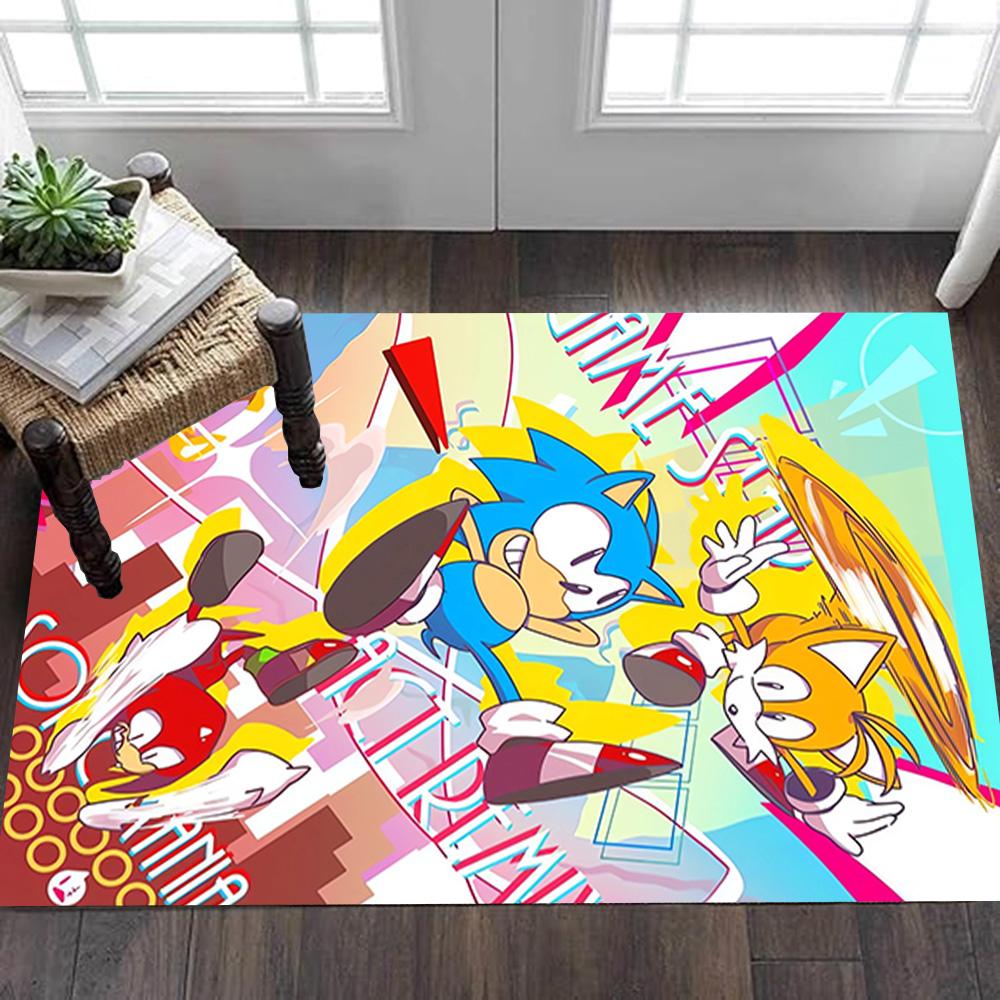 Sonic The Hedgehog Heroes Decoration,Carpet,Living Room,Bedroom, Non-slip,Square rug
