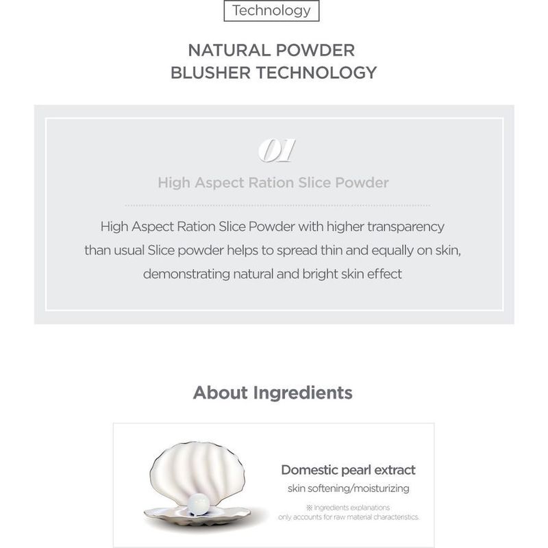 KLAVUU - Urban Pearlsation Natural Powder Blusher - 5 Colors