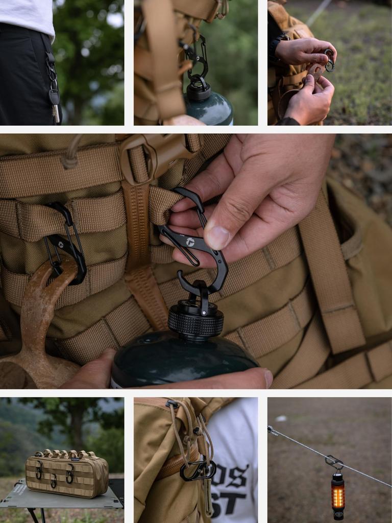 CAMPING MOON Camping Accessories Carabiner Stainless Steel 5cm Set of