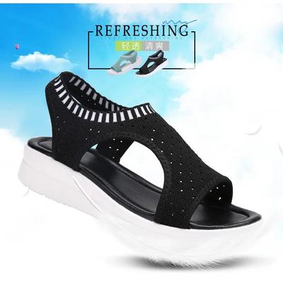 2025Damen Sandalen Atmungsaktiver Komfort Shopping Damen Laufschuhe Keilabsätze Sommer Plateau Sandalen Schuhe Mujer Übergröße