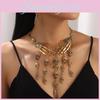 Skull Gothic Vintage Jewelry Set With Alloy Chain And Tassel For Cosplay And Events Costume
