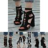 Sophisticated Women's Open Toe Lace Up Ankle Sandal Boots With Roman Style
