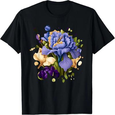 Vintage Iris Inspired Květina Pěstitel Rostlin Vtipné Zahradnické Tričko