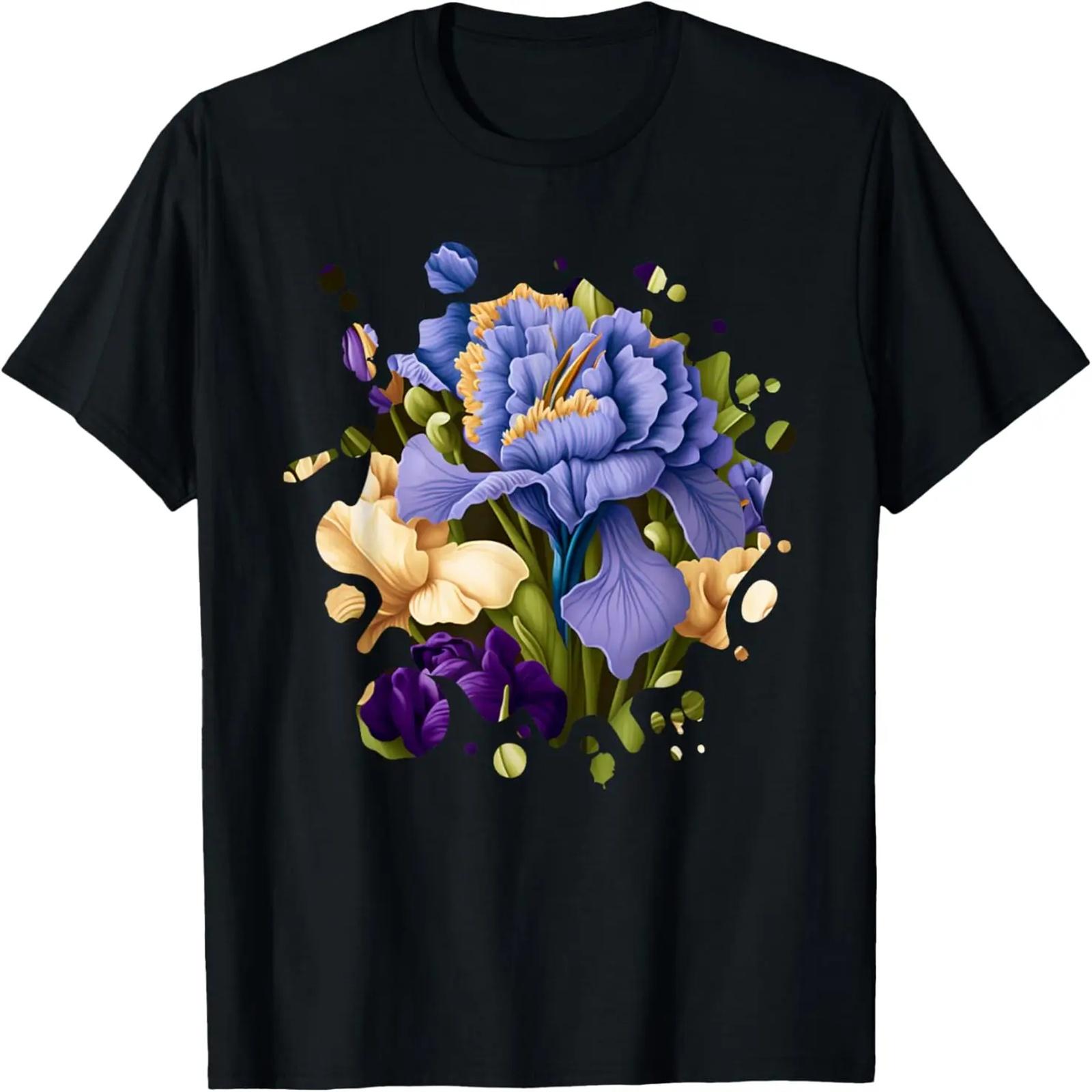 

Vintage Iris Inspired Flower Plant Lover Funny gardening T-Shirt XXXXXL чёрный