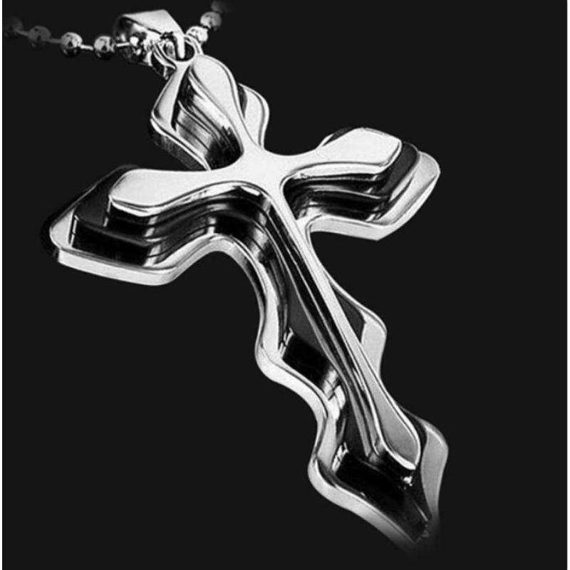 European and American New Punk Style Three-layer Cross Necklace, Women's Personalized Pendant In Multiple Colors
